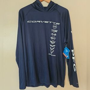 Columbia PFG Corvette Hoodie Long Sleeve Shirt L UPF Fishing Boating Coastal NWT